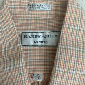 Hardy Amies London Men’s Size M 16-33 Button-Down Long Sleeve Dress Shirt Brown
